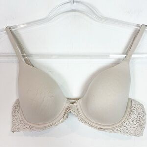 AERIE TAUPE REAL SUNNIE UNDERWIRE FULL COVERAGE BRA WITH STRETCH LACE WOMENS 32C